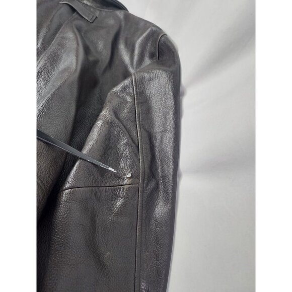 Eddie Bauer Men's Leather Jacket L Brown Genuine Leather Distressed - Picture 7 of 16